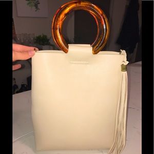Anthropologie Lucite-Handled Tote Bag